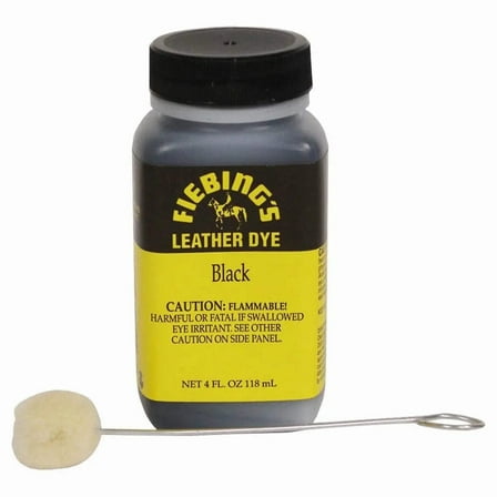 Fiebings Leather Dye Black With Applicator 4 oz.