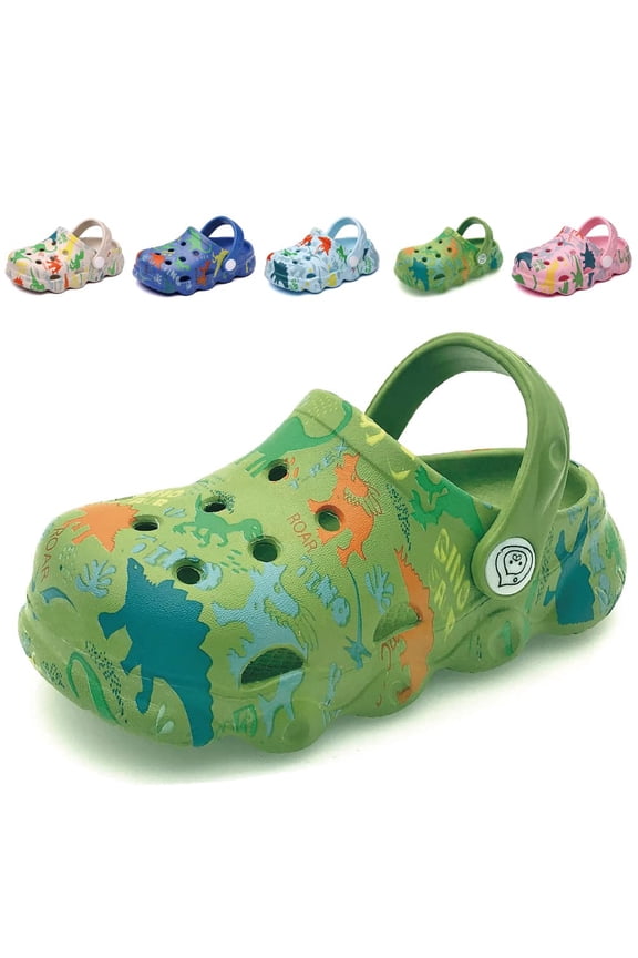 Toddler Boys Girls Dinosaur Clogs Kids Slip-on Garden Shoes Beach Pool Sandals