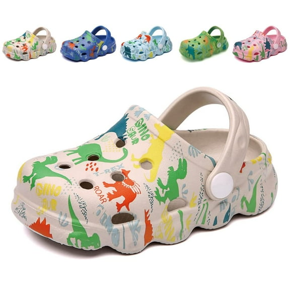 Fiedaz Toddler Boys Girls Dinosaur Clogs Kids Slip-on Garden Shoes Beach Pool Sandals