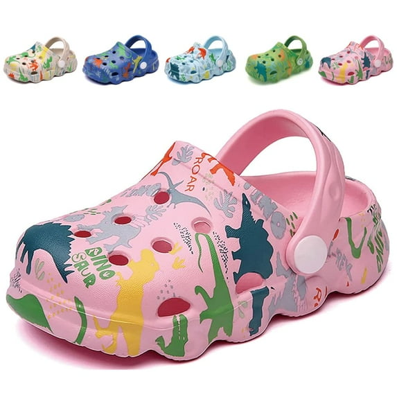Fiedaz Toddler Boys Girls Dinosaur Clogs Kids Slip-on Garden Shoes Beach Pool Sandals