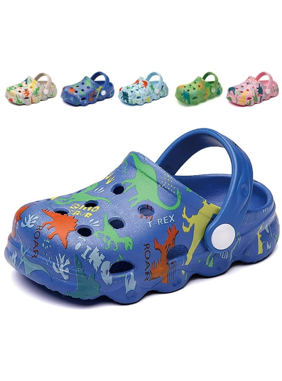 Toddler Boys Girls Dinosaur Clogs Kids Slip-on Garden Shoes Beach Pool Sandals