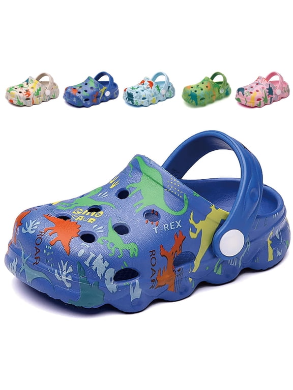 Toddler Boys Girls Dinosaur Clogs Kids Slip-on Garden Shoes Beach Pool Sandals