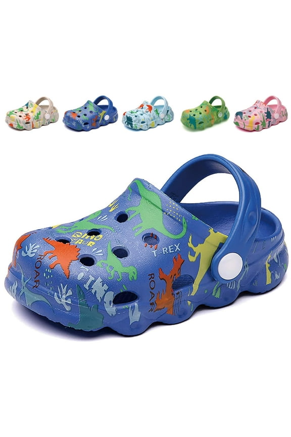 Toddler Boys Girls Dinosaur Clogs Kids Slip-on Garden Shoes Beach Pool Sandals