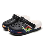 Fadezar Toddler Kids Boys Lined Clogs Winter Garden Shoes Soft Warm Bedroom House Slippers