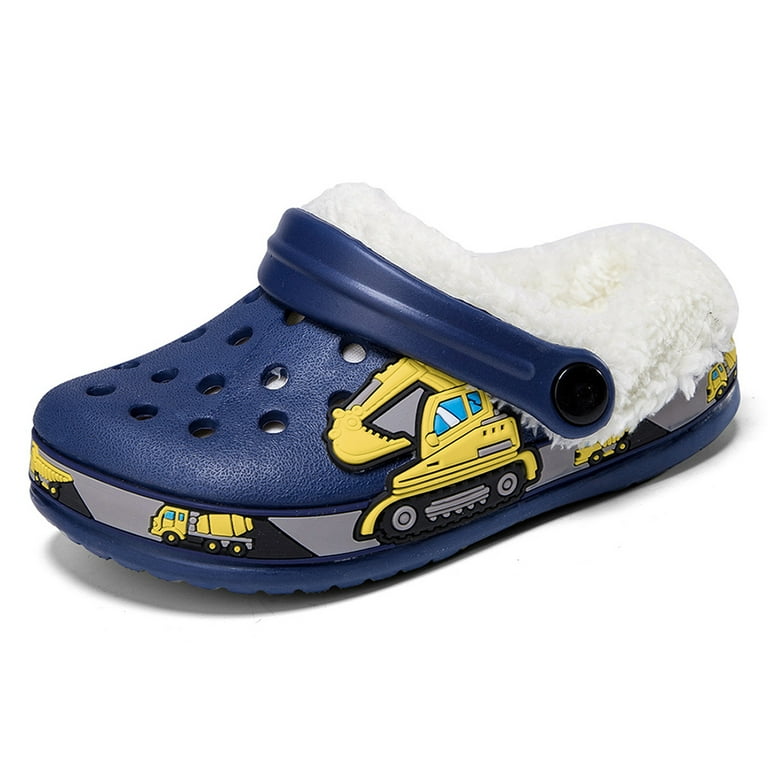 Fiedaz Toddler Kids Boys Lined Clogs Winter Garden Shoes Soft Warm