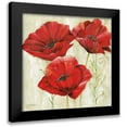 thumbnail image 1 of Field, Anna 15x15 Black Modern Framed Museum Art Print Titled - THREE RED POPPIES II, 1 of 5