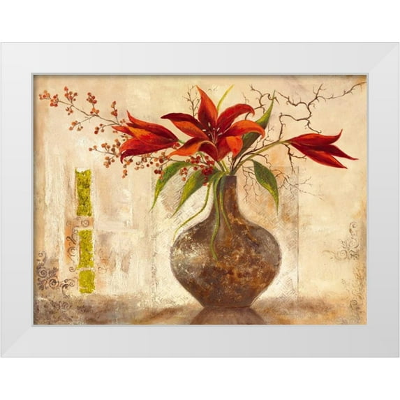 Field, Anna 24x19 White Modern Wood Framed Museum Art Print Titled - Red Lilies