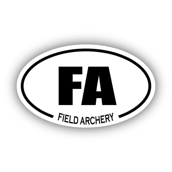 Field Archery FA Oval Bumper Sticker 3M Vinyl Decal 3 in x 5 in
