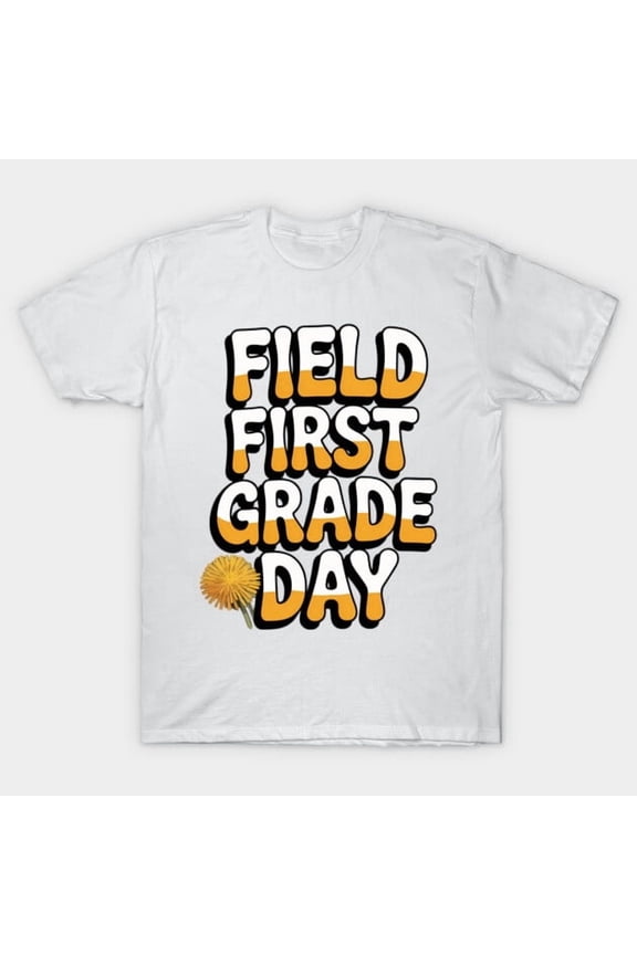 Field Day 2025 Funny 1st First Grade School Teacher Kids Orange Retro H1978 Unisex T-Shirt, Up to 5XL
