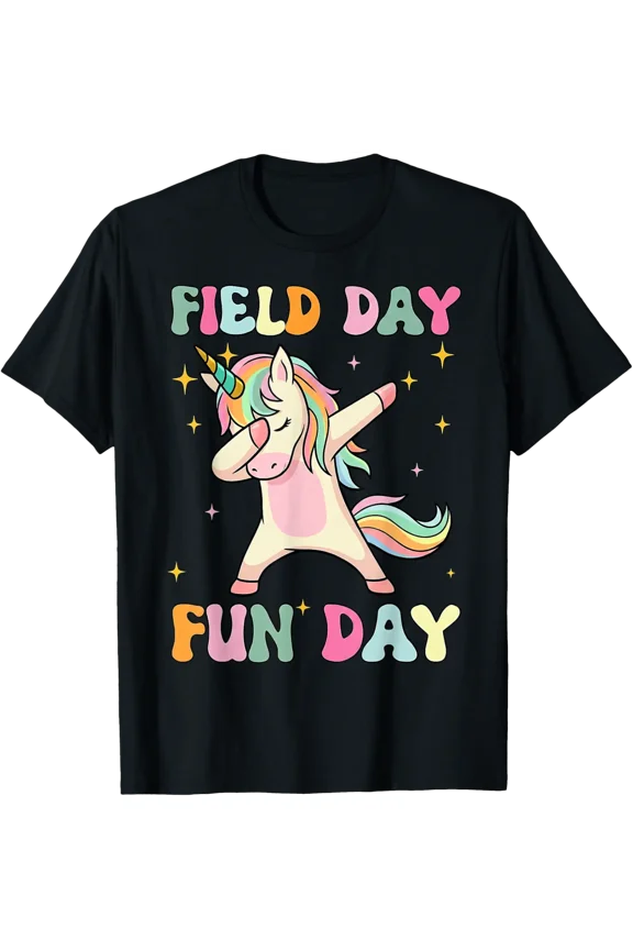 Field Day Fun Day Dabbing Unicorn Field Day 2026 T-Shirt Unisex Full Size S-5XL