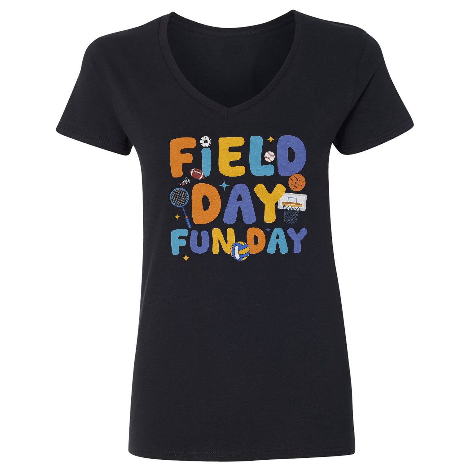 Field Day Fun Day - Let The Games Begin Sports Day Ladies' V-Neck ...