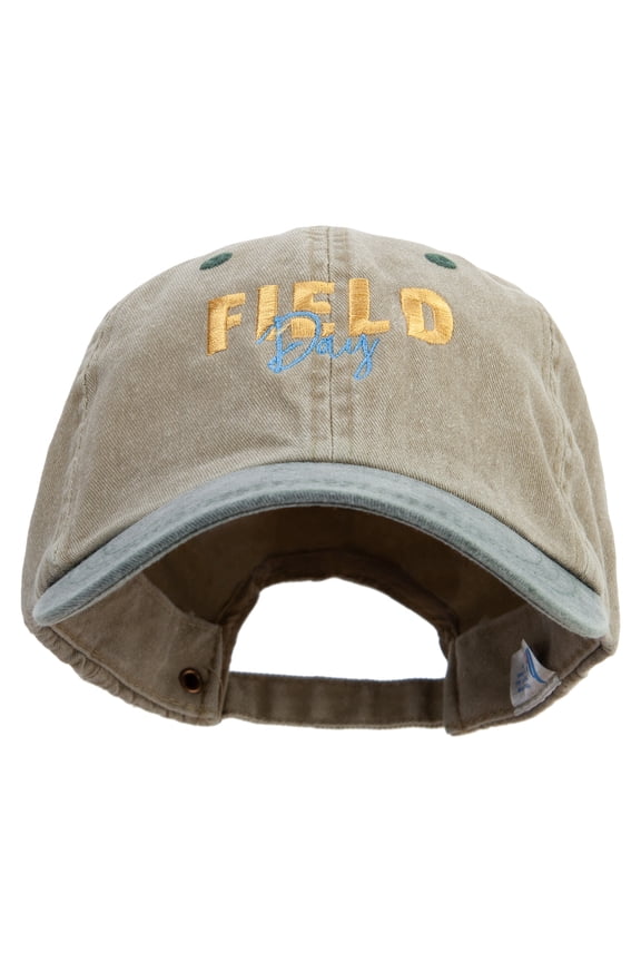 Field Day Logo Embroidered Pigment Dyed Wash Cap - Khaki Green OSFM