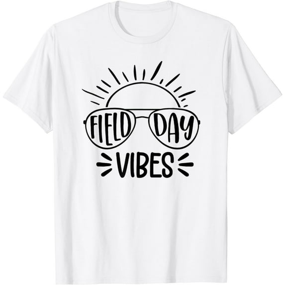 Field Day Vibes Funny Summer Glasses Teacher Kids Field Day T-Shirt
