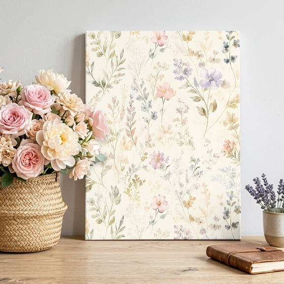 Field Floral Canvas Wall Art for Living Room, Spring Delicate Wildflower Daisy Tiny Buds French Country Poster Print Painting for Bedroom Office Home Decoration Wall Pictures Prepare To Hang 24"x36"