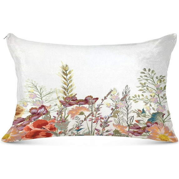 Field Flowers Pillowcase King Size, Super Soft Pillow Shams Covers, Plush Cozy Pillow Cases with Zipper, 20" X 40"(69) Home Decor Gifts