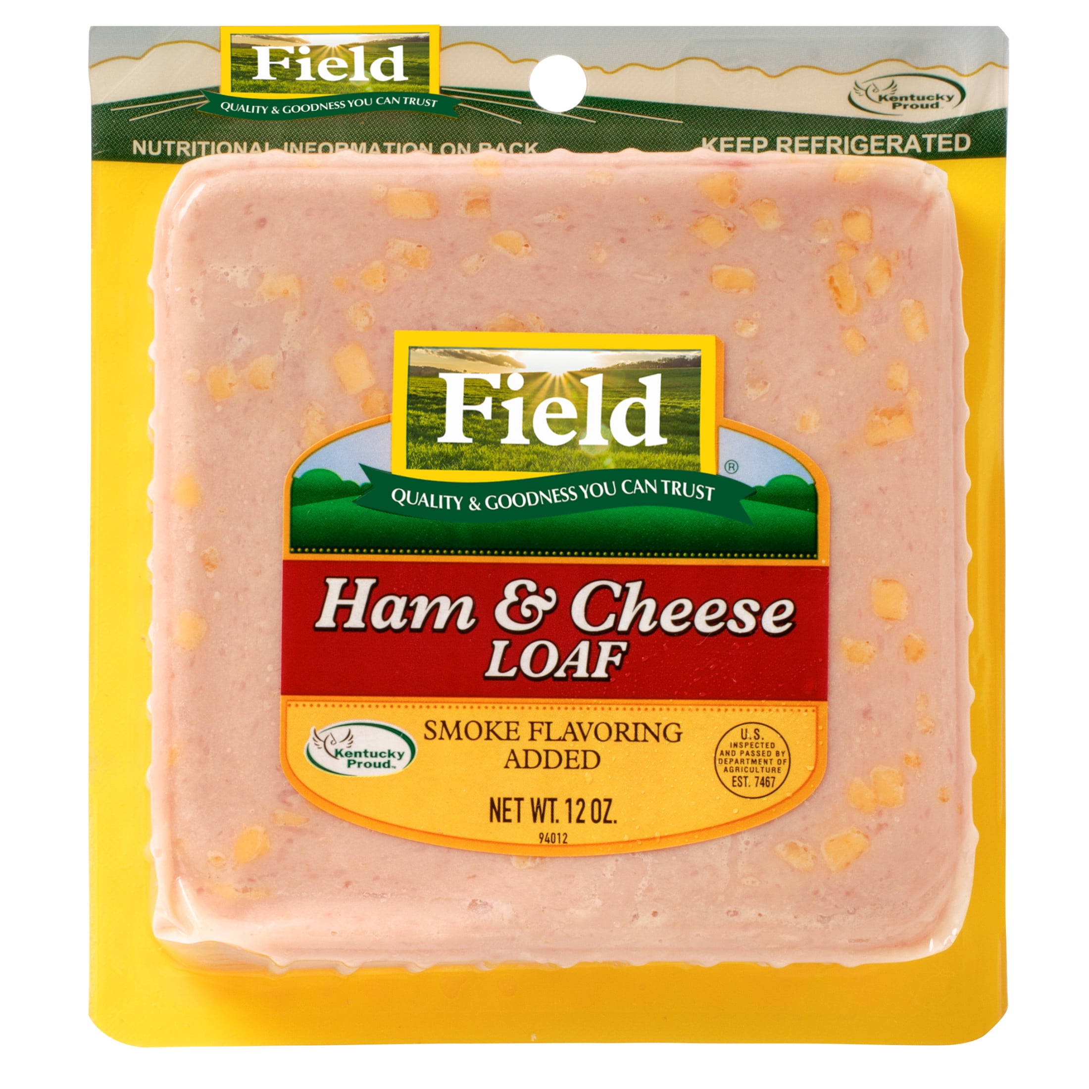 Field Ham & Cheese Loaf, Deli Meat, Sliced, 12 oz, Packaged in Plastic