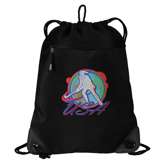 Field Hockey Drawstring Bag TWO SECTION Field Hockey Cinch Pack Backpack - Unique Mesh & Microfiber