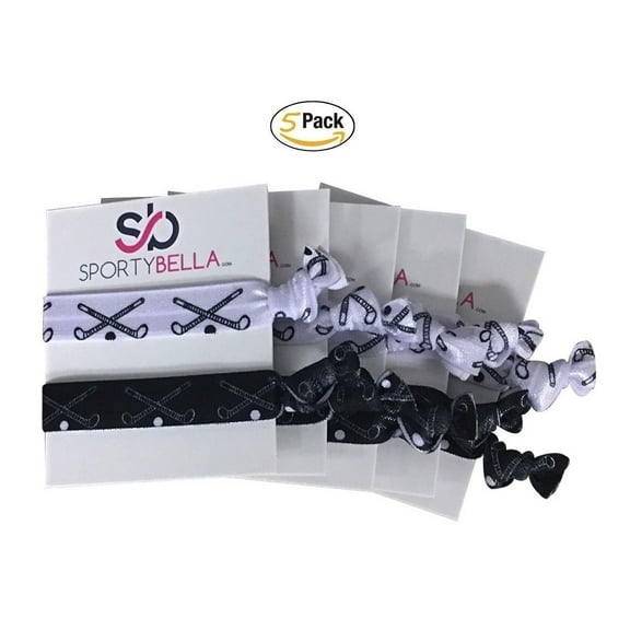 Field Hockey Hair Ties - 5 pack - Black White