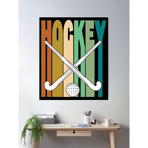 Field Hockey Retro Vintage Poster Wall Art, Modern Wall Decor For Living Room Bedroom, 12x18 UNFRAMED