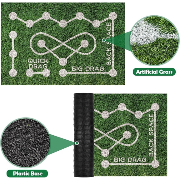 Field Hockey Training Mat  5ft3ft Artificial Grass Pad| Stickhandling Zones & Realistic Turf for Home Drills  Ideal Gift for Hockey Enthusiasts