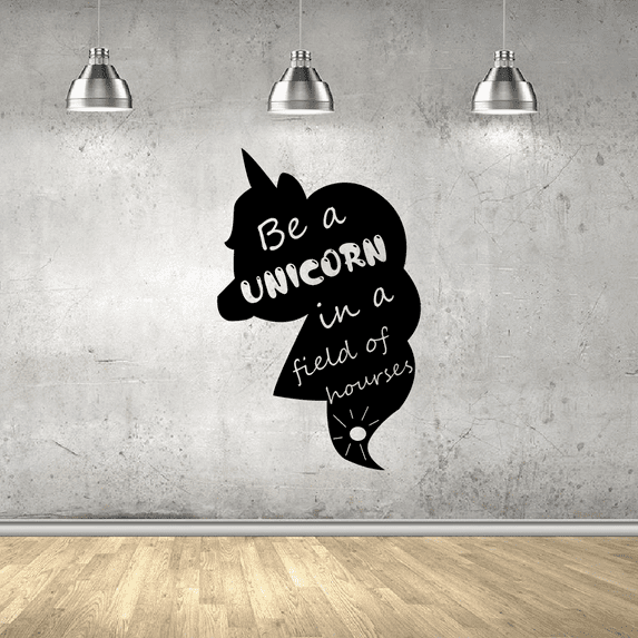 Field of Horses Quote Unicorn Magical Unicorns Wall Sticker Art Decal for Girls Boys Kids Room Bedroom Nursery Kindergarten House Fun Home Decor Stickers Wall Art Vinyl Decoration Size (40x24 inch)