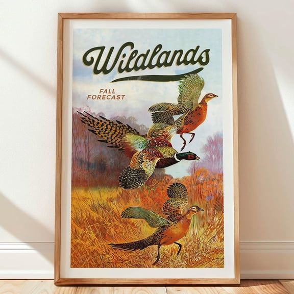 Field Hunting Print Retro Hunting Gift For Him Pheasant Bird Hunting Art Poster Hunter Wall Decor Outdoorsy Wall Art Hunter Dad Gift Wall Art, Modern Wall Decor, 8x12 UNFRAMED