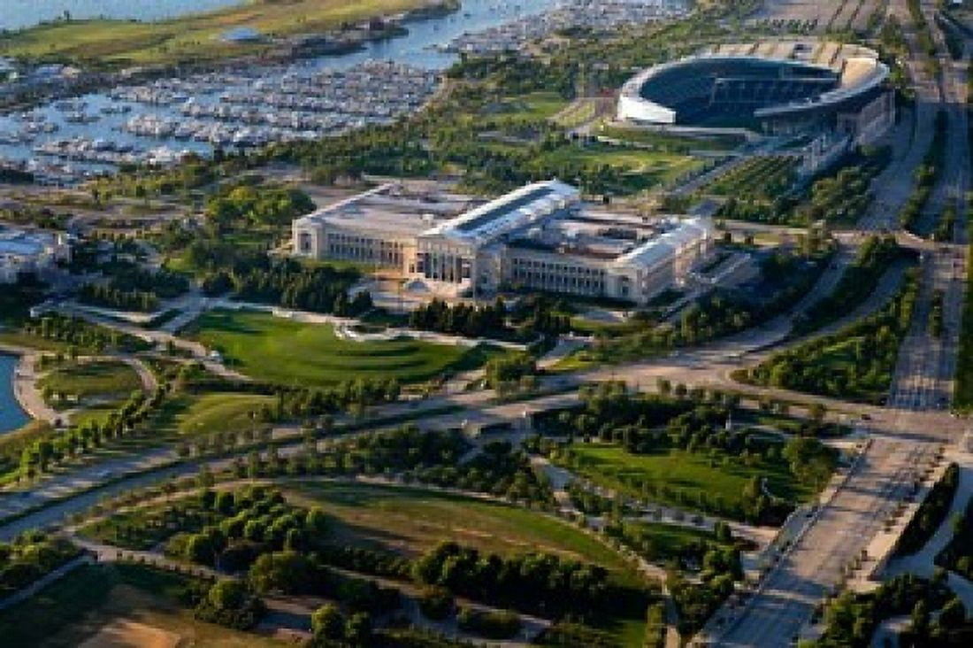 Field Museum and Soldier Field Chicago Illinois Canvas Art - Panoramic Images (19 x 12)