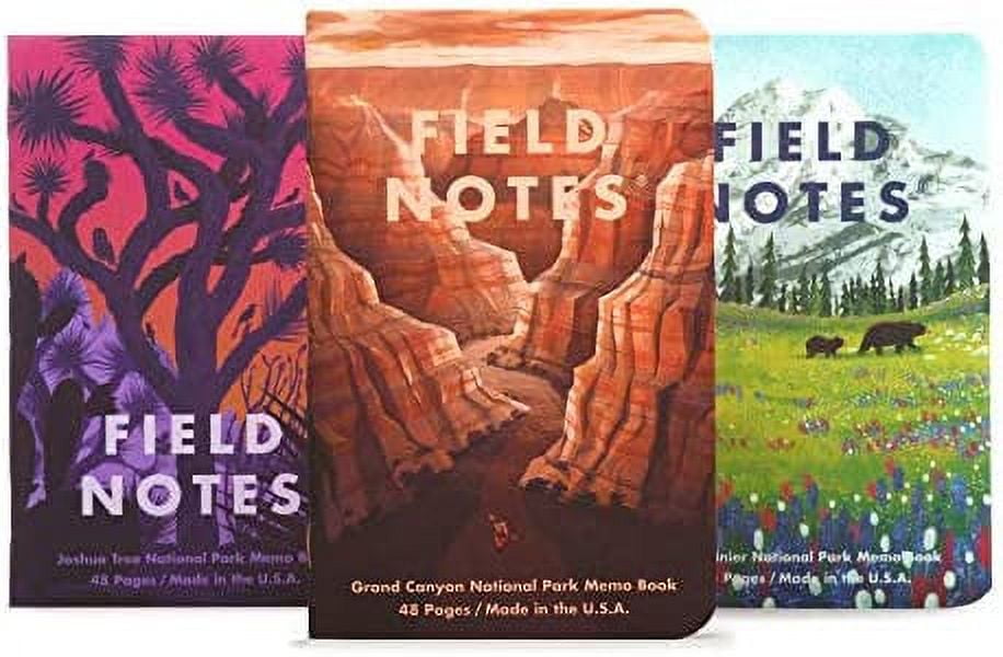 Field Notes: National Parks Series (Series B - Grand Canyon, Joshua Tree, Mount Rainier) - Graph Paper Memo Book 3-Pack - 3.5 x 5.5 Inch