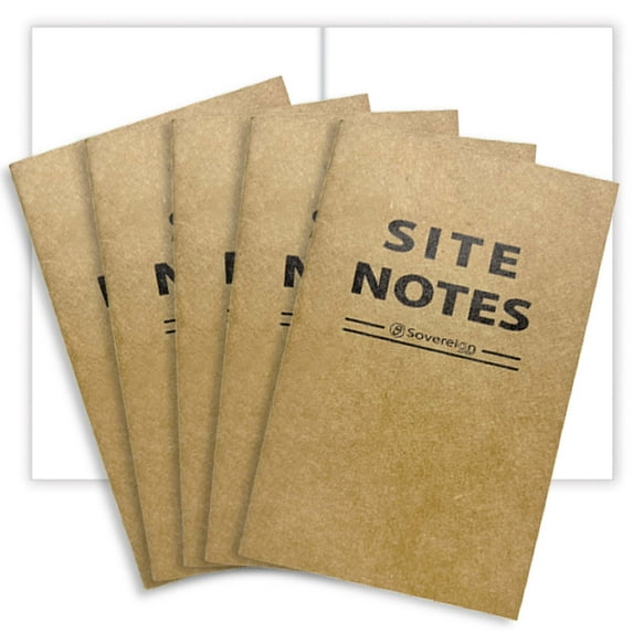 Field Notes Notebooks 5 Pack | Small Field Memo Book Notepad Refill for Refillable Leather Pocket Field Notes Cover + Leather Journal Wallet | Field Notes Blank White Paper Refill Stitched 3.5 x 5.5"