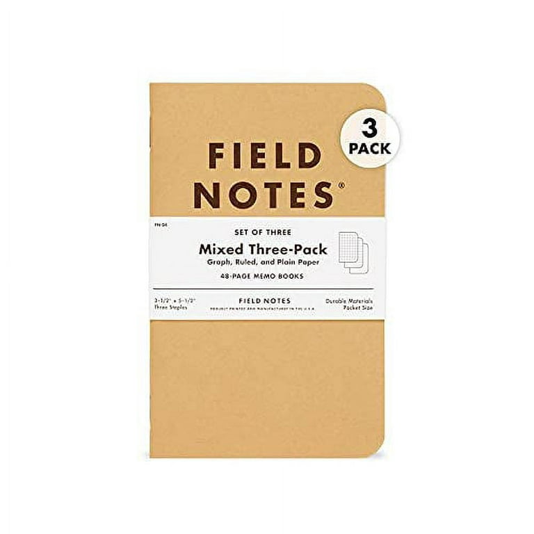 Field Notes: Original Kraft 3-Pack - Mixed Paper (1 Graph, 1 Ruled