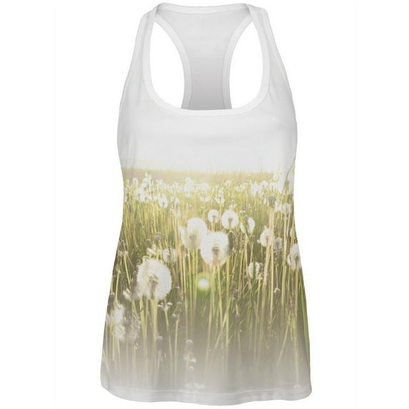 Field Of Wishes Dandelions All Over Womens Work Out Tank Top Multi LG