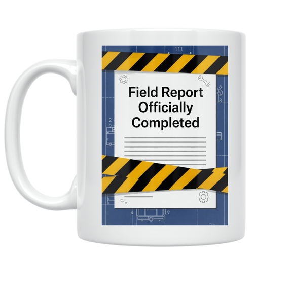 Field Report Officially Completed - Professional Service Worker - 11 oz Ceramic Coffee Mug