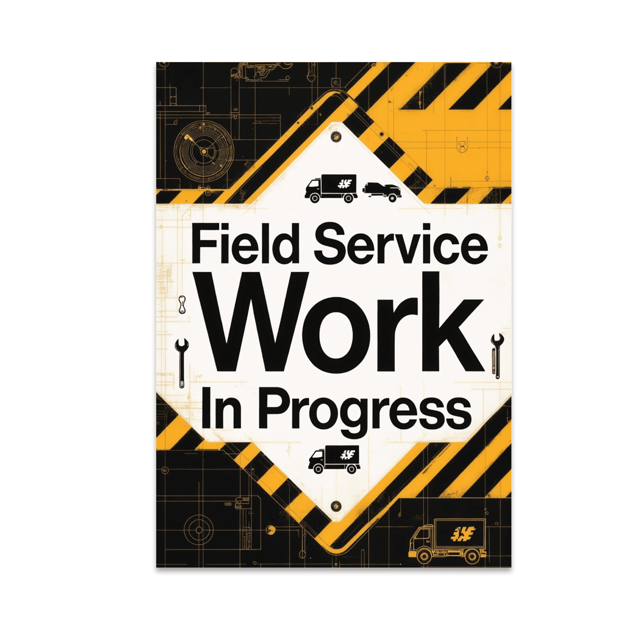 Work Progress Poster Field Service Work In Progress - Industrial Decor Enthusiast - 13x19 ...