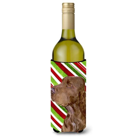 Field Spaniel Candy Cane Holiday Christmas Wine Bottle Hugger