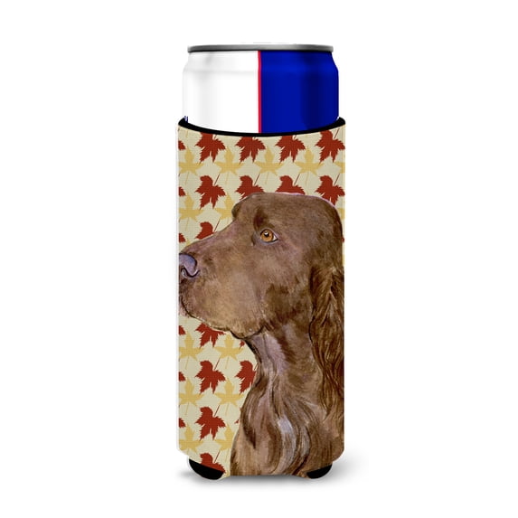 Field Spaniel Fall Leaves Portrait Ultra Hugger for slim cans