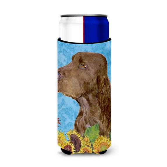 Field Spaniel in Summer Flowers Ultra Hugger for slim cans