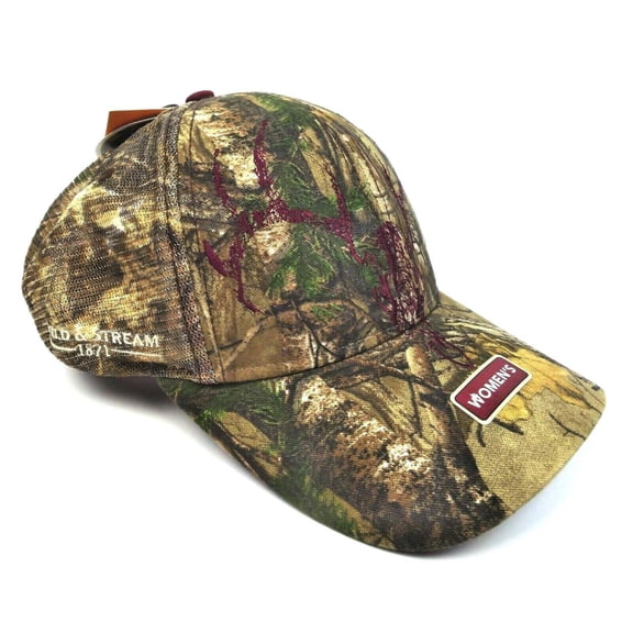 Field Stream Ox Blood Women's Camo Hat Mesh Back Realtree Adjustable Fit OSFA