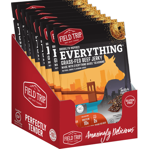 Field Trip Beef Jerky BK Everything Bagel Seasoned 2.2 oz 9pk