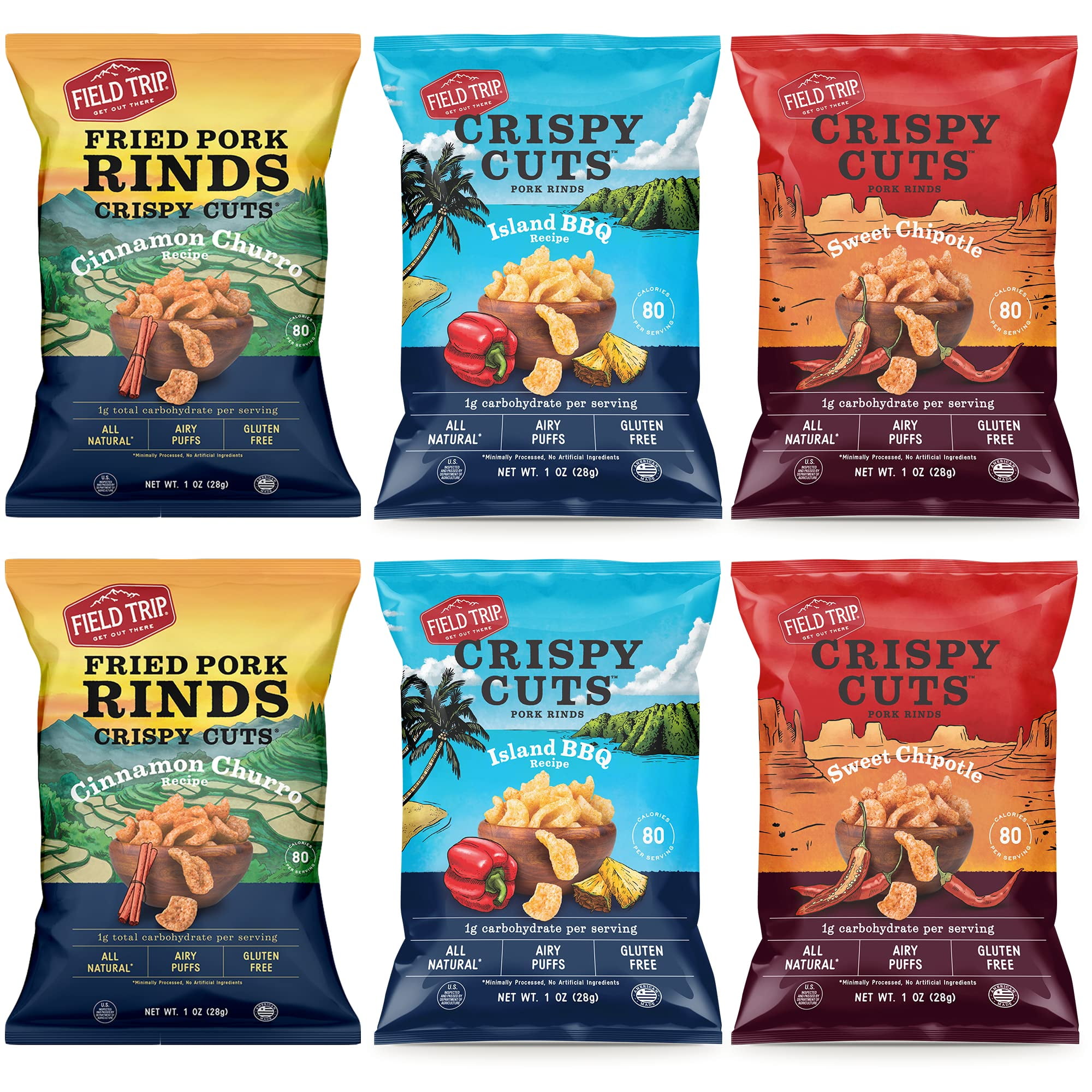 Field Trip Gluten Free MMF7 Pork Rinds, Crunchy Paleo and Keto Friendly