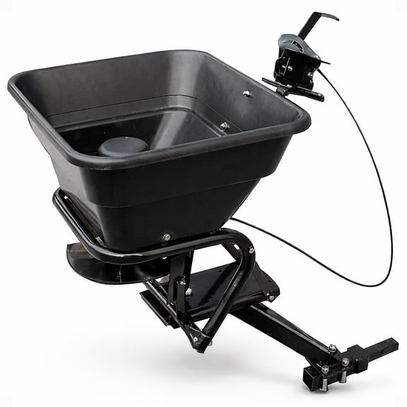 Field Tuff 12V ATV Hitch Mount Receiver 80lb Grass Seed Fertilizer Spreader