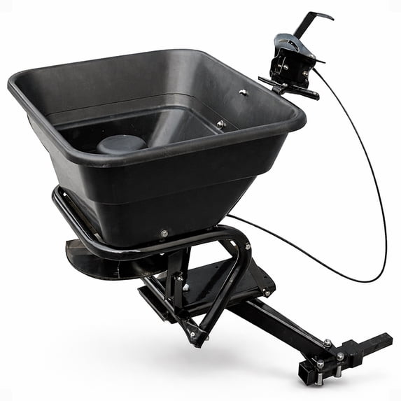 Field Tuff 12V ATV Hitch Mount Receiver 80lb Grass Seed Fertilizer Spreader