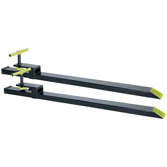 Field Tuff Steel Tractor Bucket Forks, 1,600 Pound Capacity, 2 Pack, Black