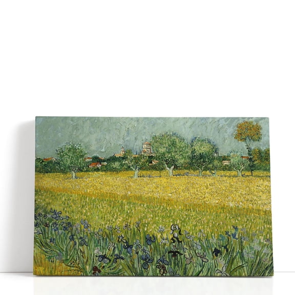 Field With Flowers Near Arles, 1888 - Wrapped Canvas Print Wall Art | 36" W x 24" H