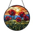Field of Poppies Stained Glass Style Suncatcher – Floral Window ...