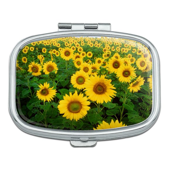 Field of Sunflowers Rectangle Pill Case Trinket Gift Box