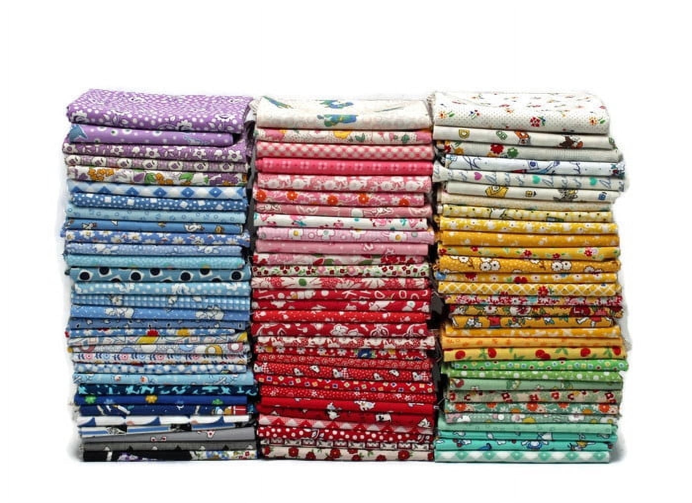 Field's Fabrics 10" Cotton Floral Depression Era Sewing & Craft Fabric 10 Piece Pre-cut, Assorted