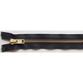 thumbnail image 1 of Field's Fabrics #10 Solid Brass Heavy Separating Metal Zipper by YKK Brand (Black, 18"), 1 of 1