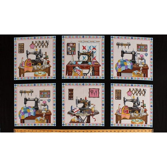 Field's Fabrics 23.5" Cotton A Stitch in Time Sewing & Craft Fabric By the Yard, Black