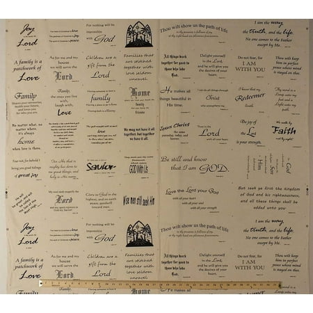 Field's Fabrics 31.5" x 44" Bible Scripture Cotton Fabric, Beige