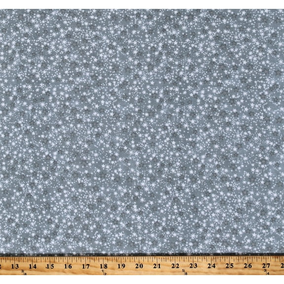 Field's Fabrics 42" Cotton Flannel Starry Night Sky Sewing & Craft Fabric By The Yard, Gray